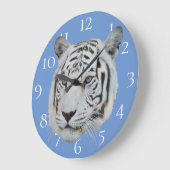 Weißer Tiger Große Wanduhr (Winkel)