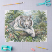 Weißer Tiger im üppigen Dschungel Seidenpapier (Basteln)