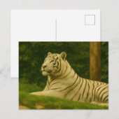 Weißer Tiger im Waldlicht Postkarte (Vorne/Hinten)