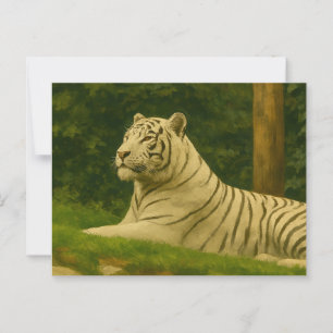 Weißer Tiger im Waldlicht Postkarte