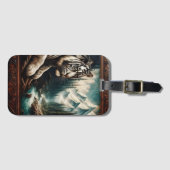 Weißer Tiger in einem Bergwald Gepäckanhänger (Vorderseite (Horizontal))