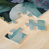 Weißer Tiger in einem blauen grünen Dschungel Puzzle (Seite)