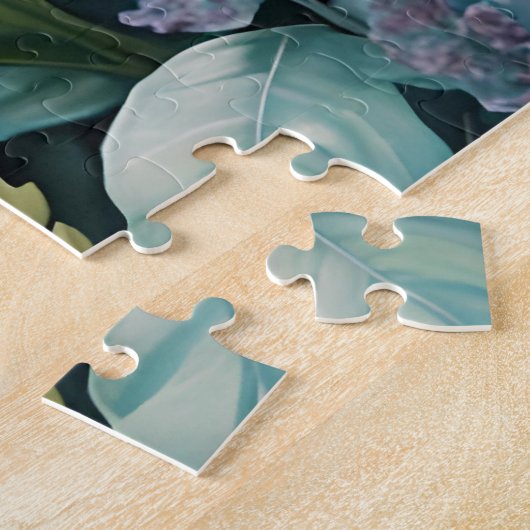 Weißer Tiger in einem blauen grünen Dschungel Puzzle (Seite)