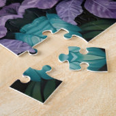 Weißer Tiger in einem blauen grünen Dschungel Puzzle (Seite)