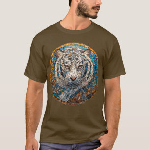 Weißer Tiger in einem lebendigen Kreislauf-Design T-Shirt