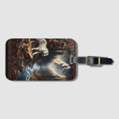 Weißer Tiger in einer Bergwelt Gepäckanhänger (Vorderseite (Horizontal))