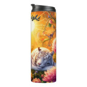 Weißer Tiger in Meereswellen Thermosbecher (Nach rechts gedreht)