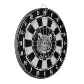 Weißer Tiger in Schwarz und Weiß Dartscheibe (Vorderseite Links)