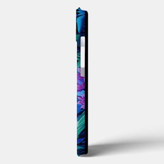 Weißer Tiger in violetten Blumen Case-Mate iPhone Hülle (Rückseite / Links)