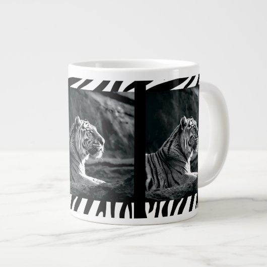 Weißer Tiger Jumbo-Tasse (Vorderseite Rechts)