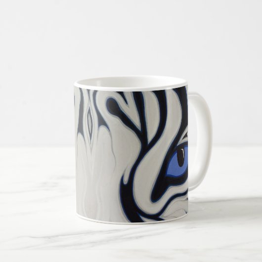 Weißer Tiger Kaffeetasse (VorderseiteRechts)