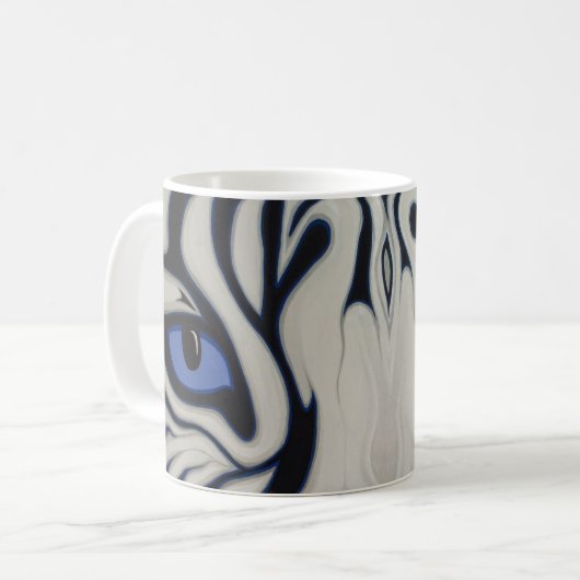 Weißer Tiger Kaffeetasse (Vorderseite Links)