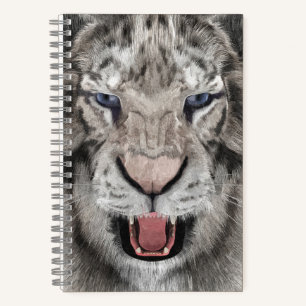 Weißer-Tiger-Kopf-Wildlife-Ästhetik Notizblock