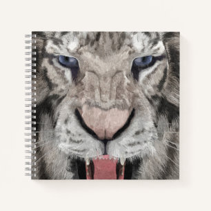 Weißer-Tiger-Kopf-Wildlife-Ästhetik Notizblock