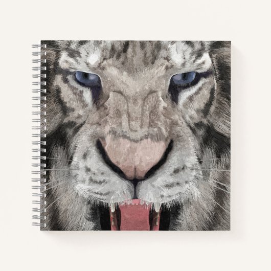 Weißer-Tiger-Kopf-Wildlife-Ästhetik Notizblock (Vorderseite)