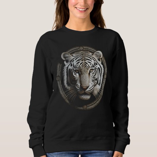 Weißer Tiger Kunstwerk  Tier Tiger Sweatshirt (Vorderseite)