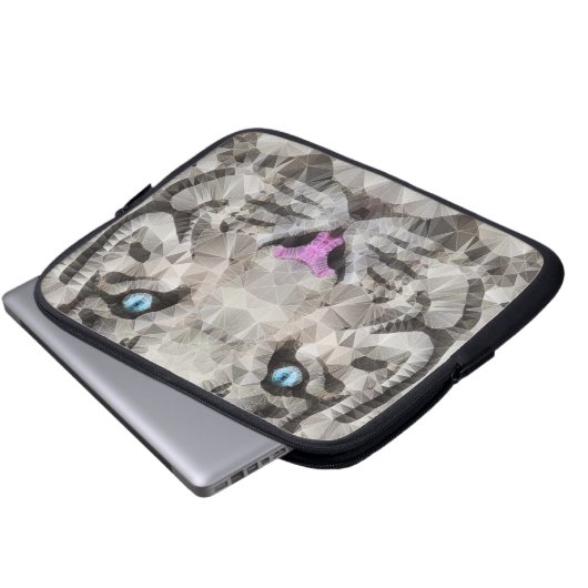 weißer Tiger Laptopschutzhülle (Vorne Knopf)