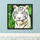 Weißer Tiger Leinwanddruck (Insitu (Holzboden))