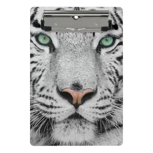 Weißer Tiger Mini Klemmbrett (Vorderseite)