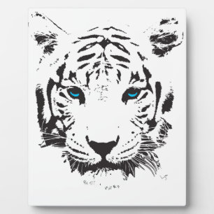 Weißer Tiger mit blauen Augen Fotoplatte