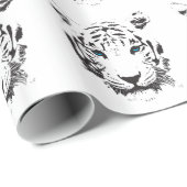 Weißer Tiger mit blauen Augen Geschenkpapier (Rolleneckpunkt)