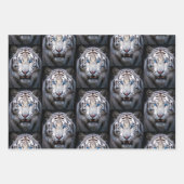 Weißer Tiger mit blauen Augen Geschenkpapier Set (Vorderseite)