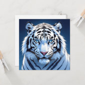 Weißer Tiger mit blauen Augen Karte (Vorderseite/Rückseite Beispiel)