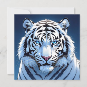 Weißer Tiger mit blauen Augen Karte