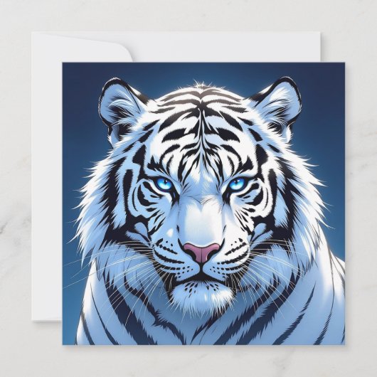 Weißer Tiger mit blauen Augen Karte (Vorderseite)