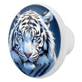 Weißer Tiger mit blauen Augen Keramikknauf (Rechts)