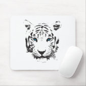 Weißer Tiger mit blauen Augen Mousepad (Mit Mouse)