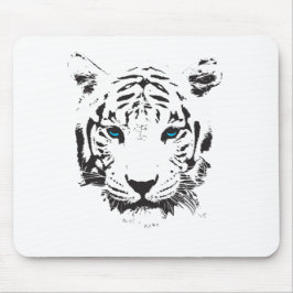 Weißer Tiger mit blauen Augen Mousepad