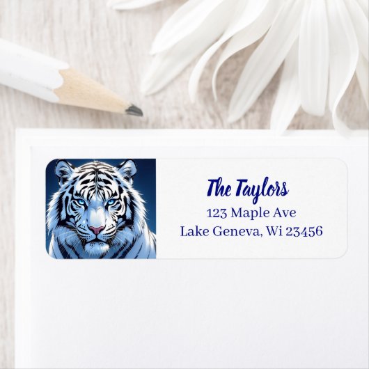 Weißer Tiger mit blauen Augen personalisiert (Insitu)