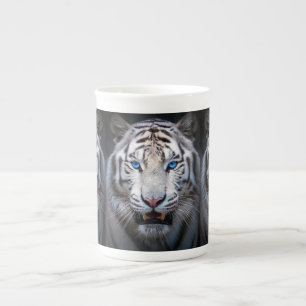 Weißer Tiger mit blauen Augen Porzellantasse