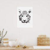 Weißer Tiger mit blauen Augen Poster (Küche)