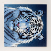 Weißer Tiger mit blauen Augen Puzzle (Horizontal)