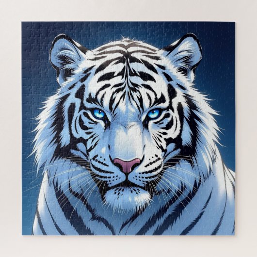 Weißer Tiger mit blauen Augen Puzzle (Vertikal)