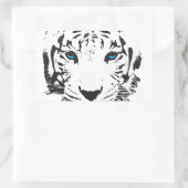 Weißer Tiger mit blauen Augen Rechteckiger Aufkleber (Tasche)