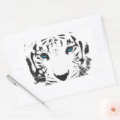 Weißer Tiger mit blauen Augen Rechteckiger Aufkleber (Umschlag)