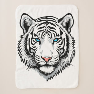 Weißer Tiger mit blauen Augen Sherpadecke
