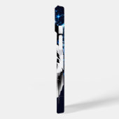 Weißer Tiger mit blauen Glitzern Case-Mate iPhone Hülle (Rückseite / Links)