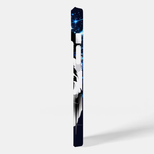 Weißer Tiger mit blauen Glitzern Case-Mate iPhone Hülle (Rückseite / Links)