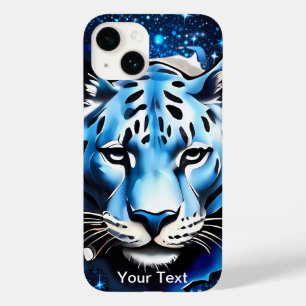 Weißer Tiger mit blauen Glitzern Case-Mate iPhone 14 Hülle
