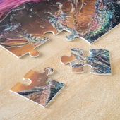 Weißer Tiger mit Regenbogennebel Puzzle (Seite)