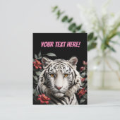weißer Tiger mit Text Postkarte (Stehend Vorderseite)