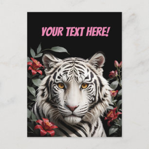 weißer Tiger mit Text Postkarte