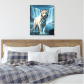 Weißer Tiger mit Wasserfällen gesteppte Leinwand P (Insitu (Schlafzimmer))