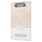 Weißer Tiger Monogramm Klemmbrett (Links)