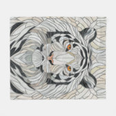 Weißer Tiger - Mosaikkunst aus Glas Fleecedecke (Vorderseite (Horizontal))