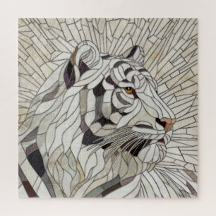Weißer Tiger - Mosaikkunst aus Glas Puzzle